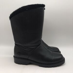 Totes Black Waterproof Winter Snow Boots Women's 8M Faux Fur Lined Pull On Shoes